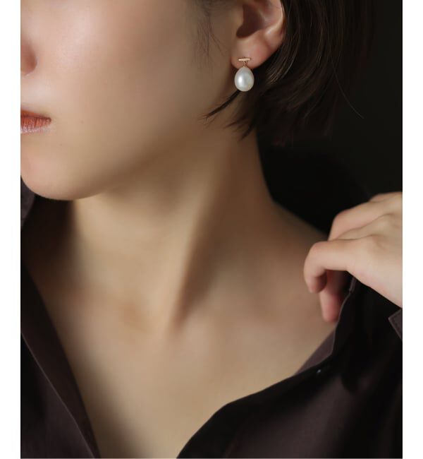 Lilas by Spick&Span「バロックパールバーピアス K10（両耳）」|ピアス|ゴールド