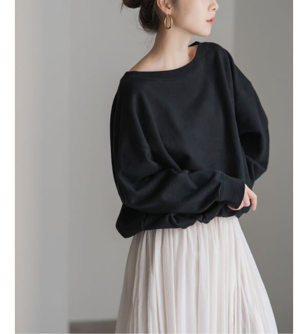 NOBLE「《追加》スビンコットンスウェットトップス」|スウェット・ジャージ|ブラック