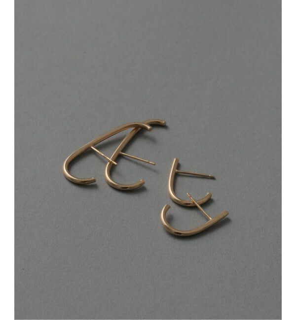 Lilas by Spick&Span「J型パイプピアスL K10（両耳）」|ピアス|