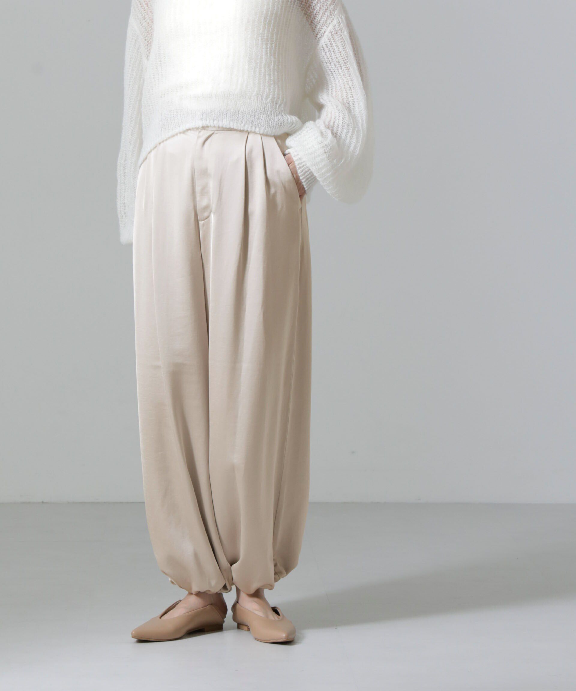 nano･universe「2WAYサテンワイドパンツ」|チノ|