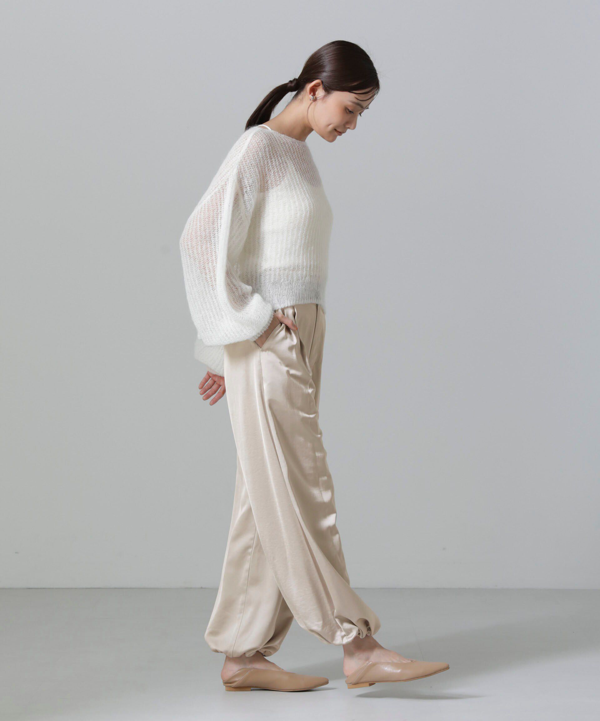 nano･universe「2WAYサテンワイドパンツ」|チノ|