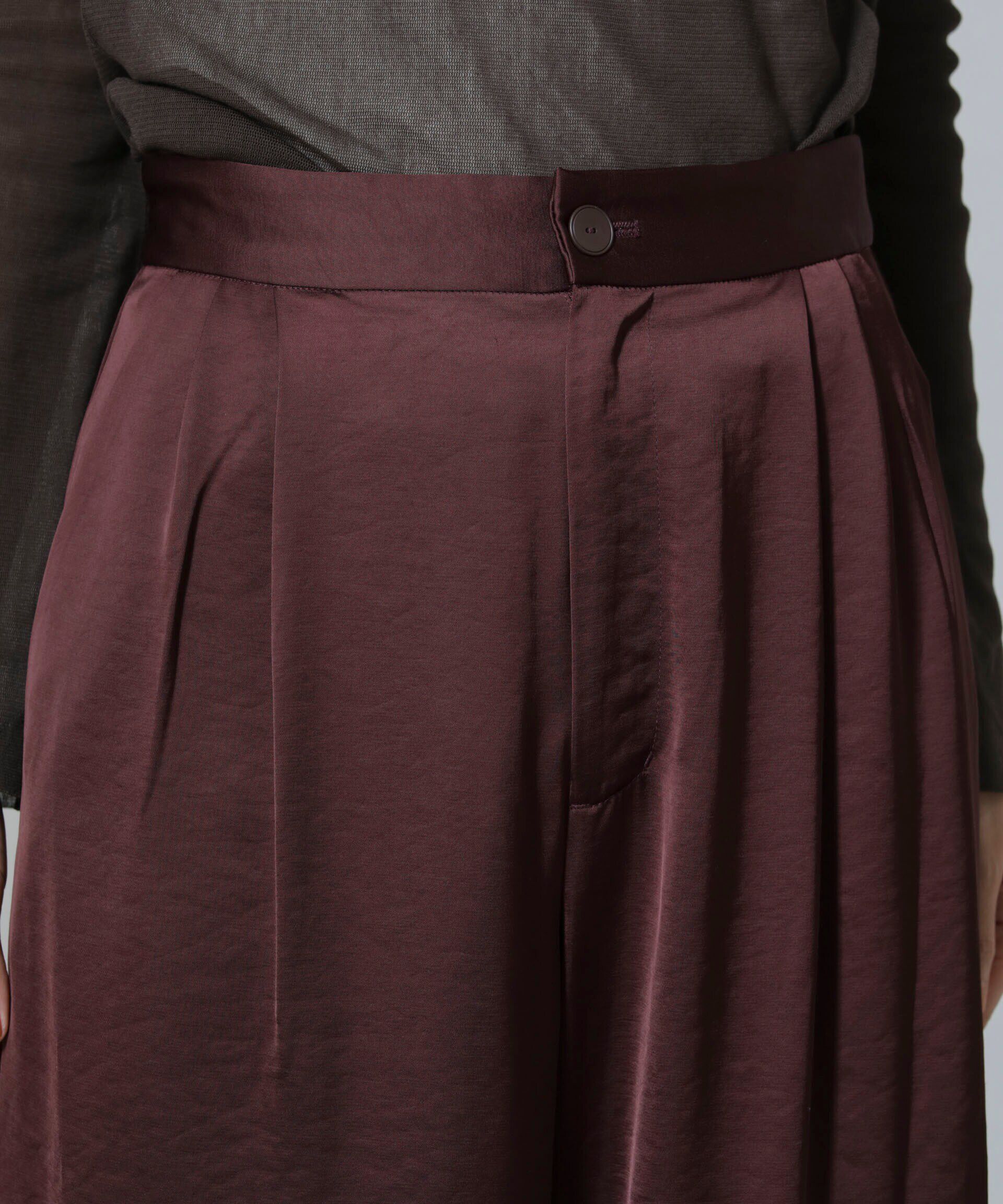 nano･universe「2WAYサテンワイドパンツ」|チノ|