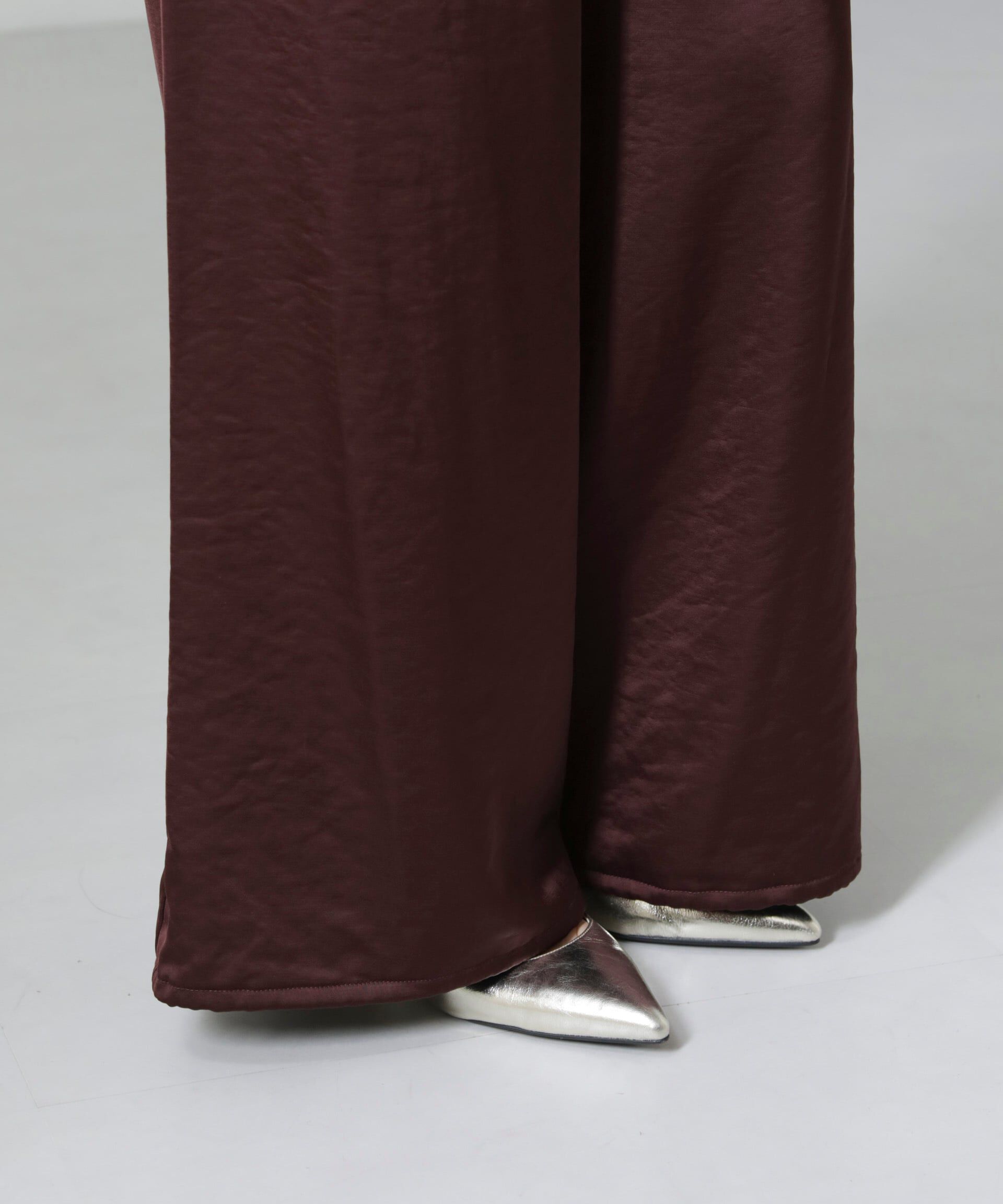 nano･universe「2WAYサテンワイドパンツ」|チノ|