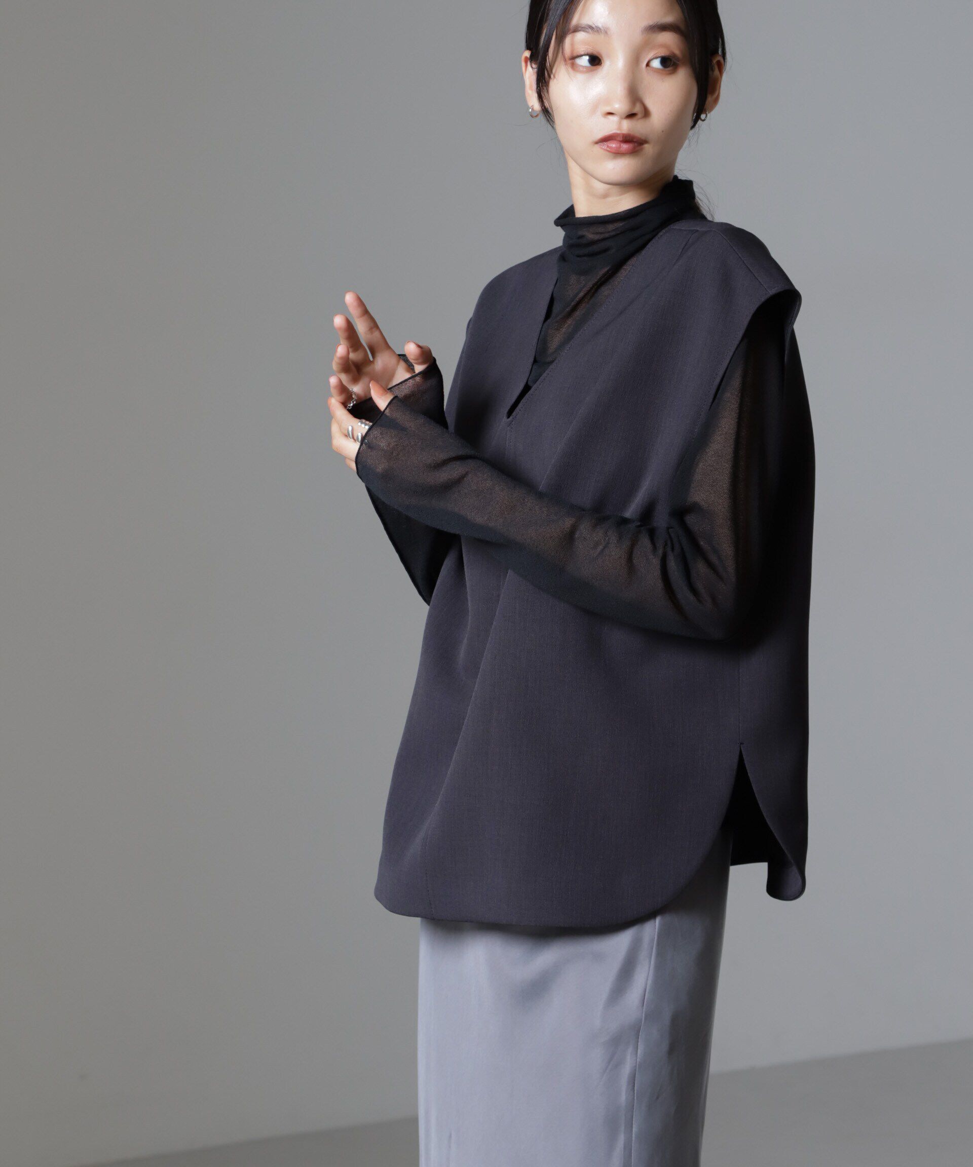 nano･universe「Reflax(R)ダブルクロス2wayベスト」|テーラードジャケット|