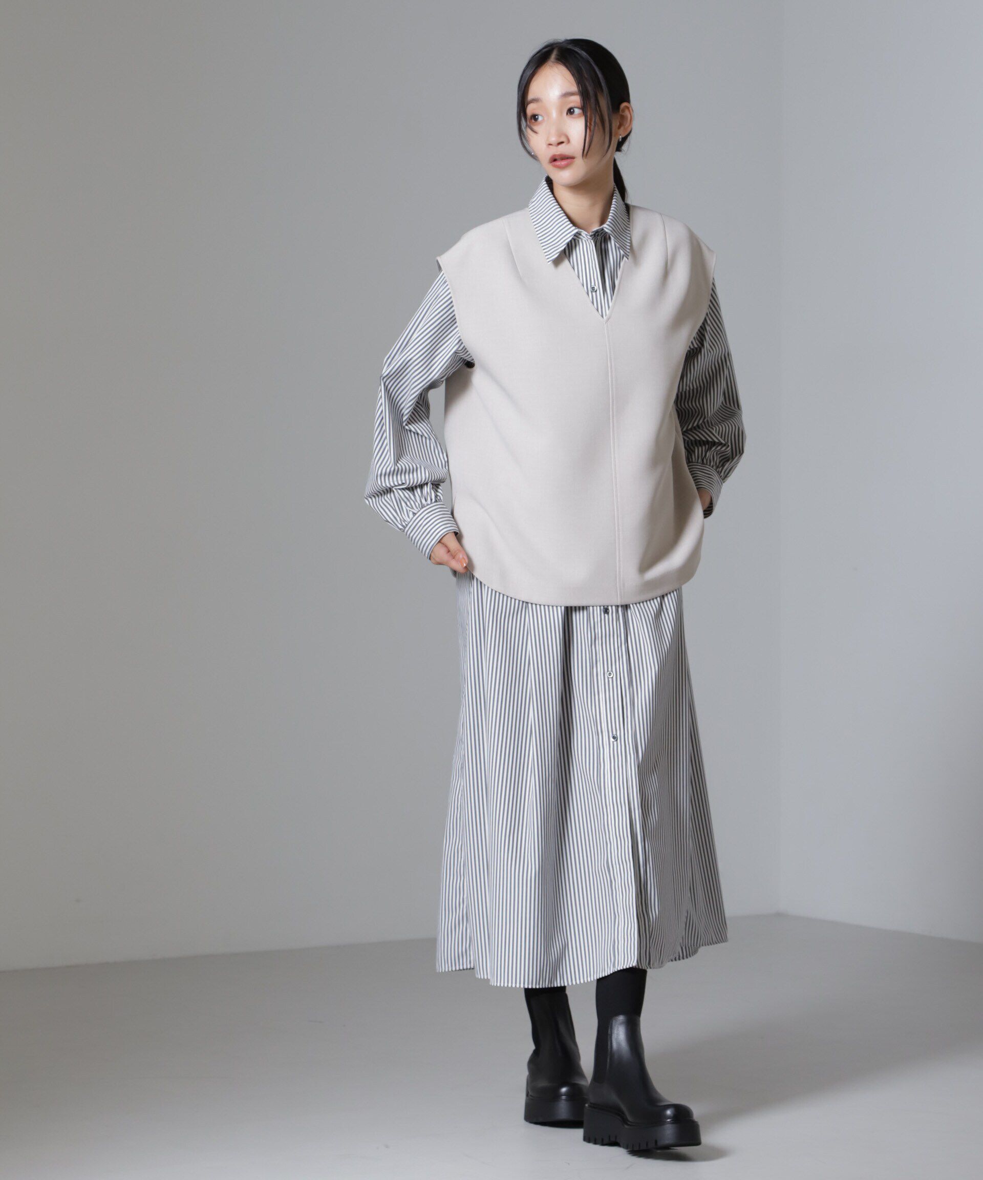 nano･universe「Reflax(R)ダブルクロス2wayベスト」|テーラードジャケット|