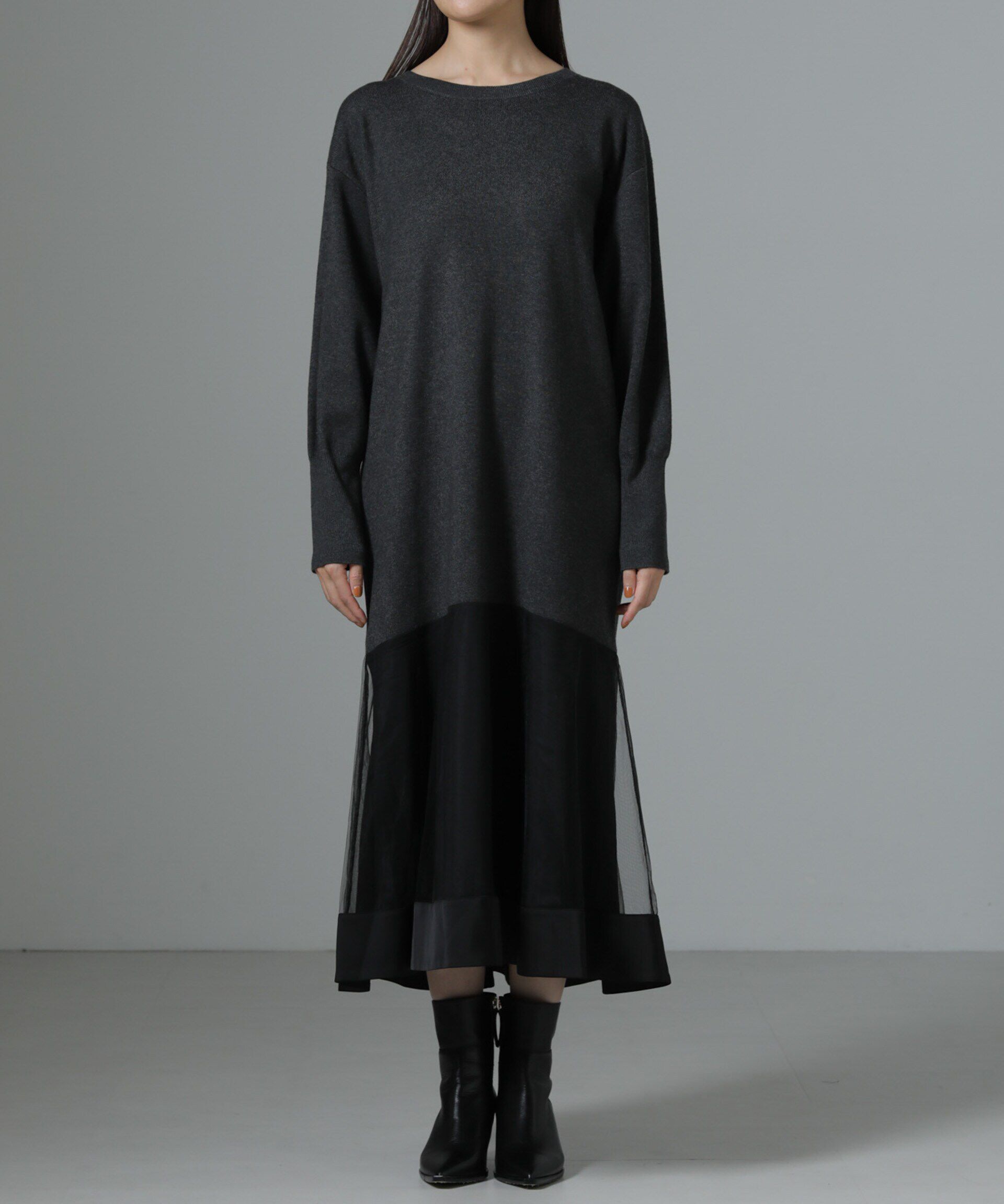 nano･universe「チュールスカートドッキングニットワンピース」|ワンピース|