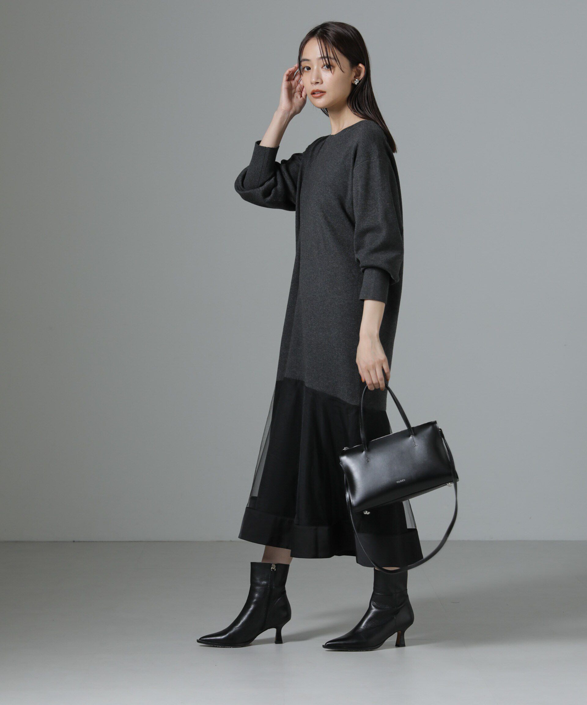 nano･universe「チュールスカートドッキングニットワンピース」|ワンピース|