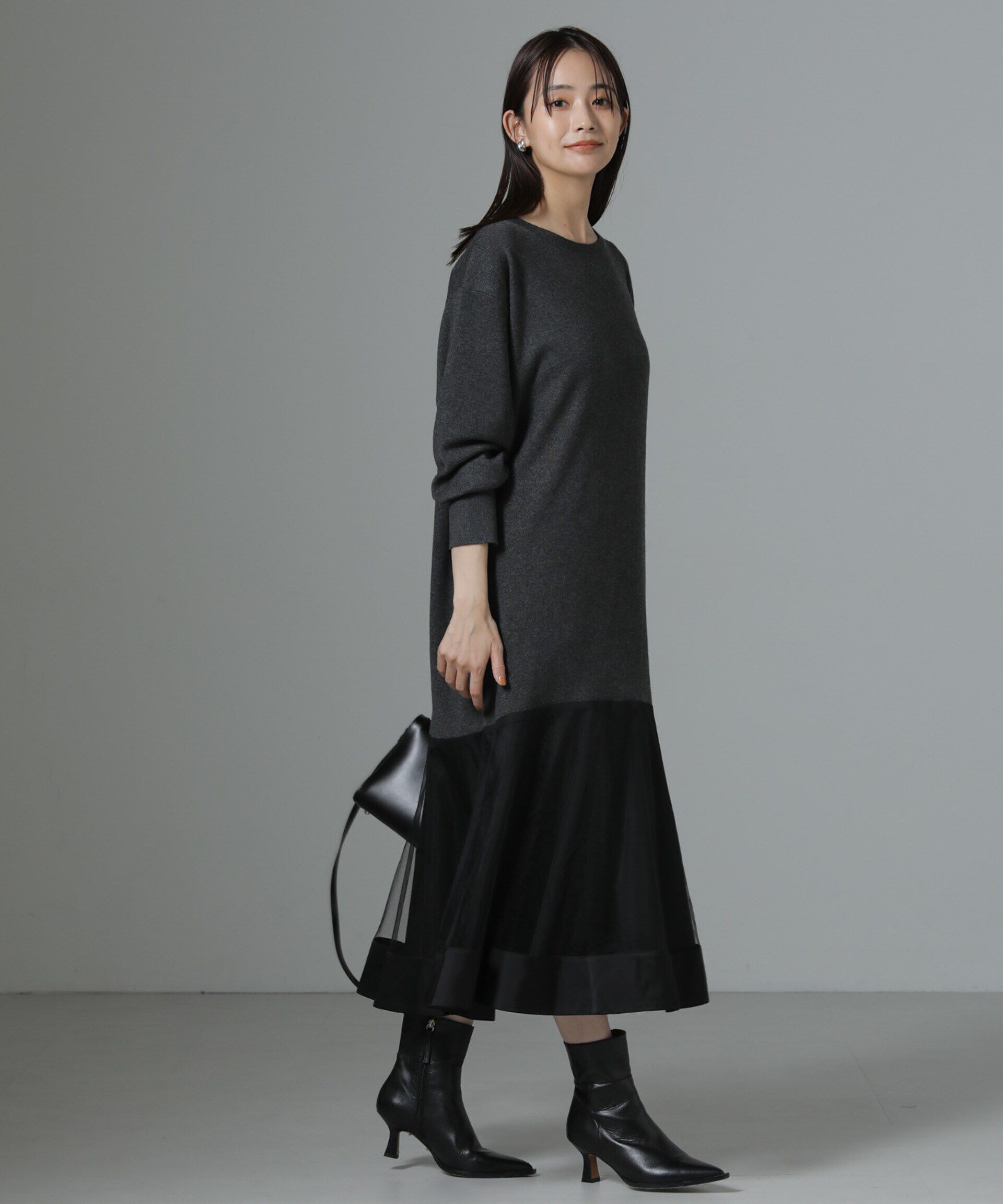 nano･universe「チュールスカートドッキングニットワンピース」|ワンピース|