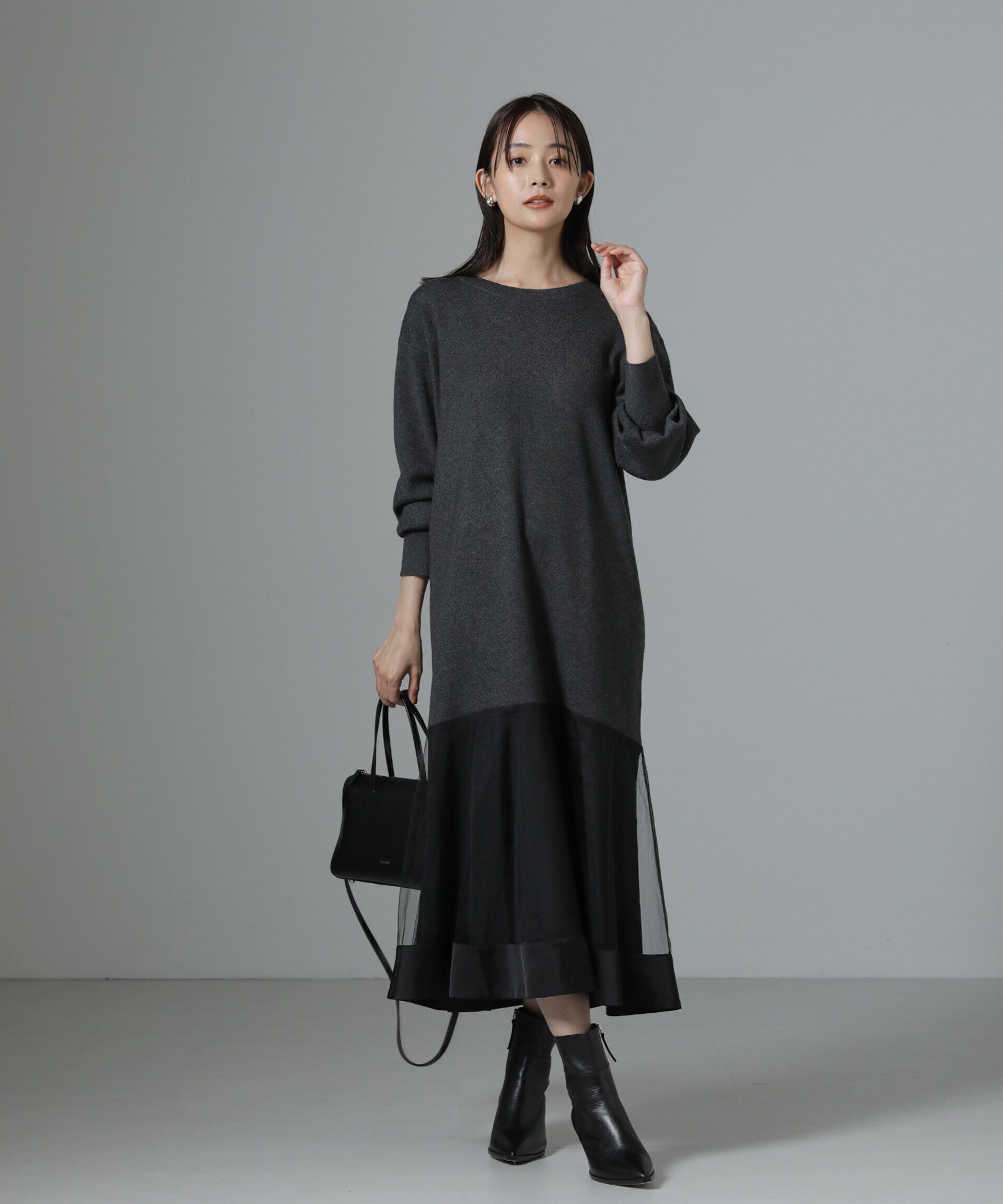 nano･universe「チュールスカートドッキングニットワンピース」|ワンピース|