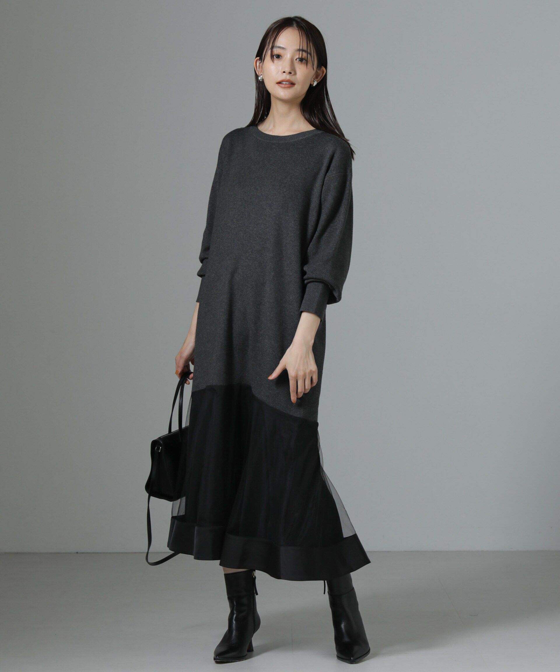 nano･universe「チュールスカートドッキングニットワンピース」|ワンピース|