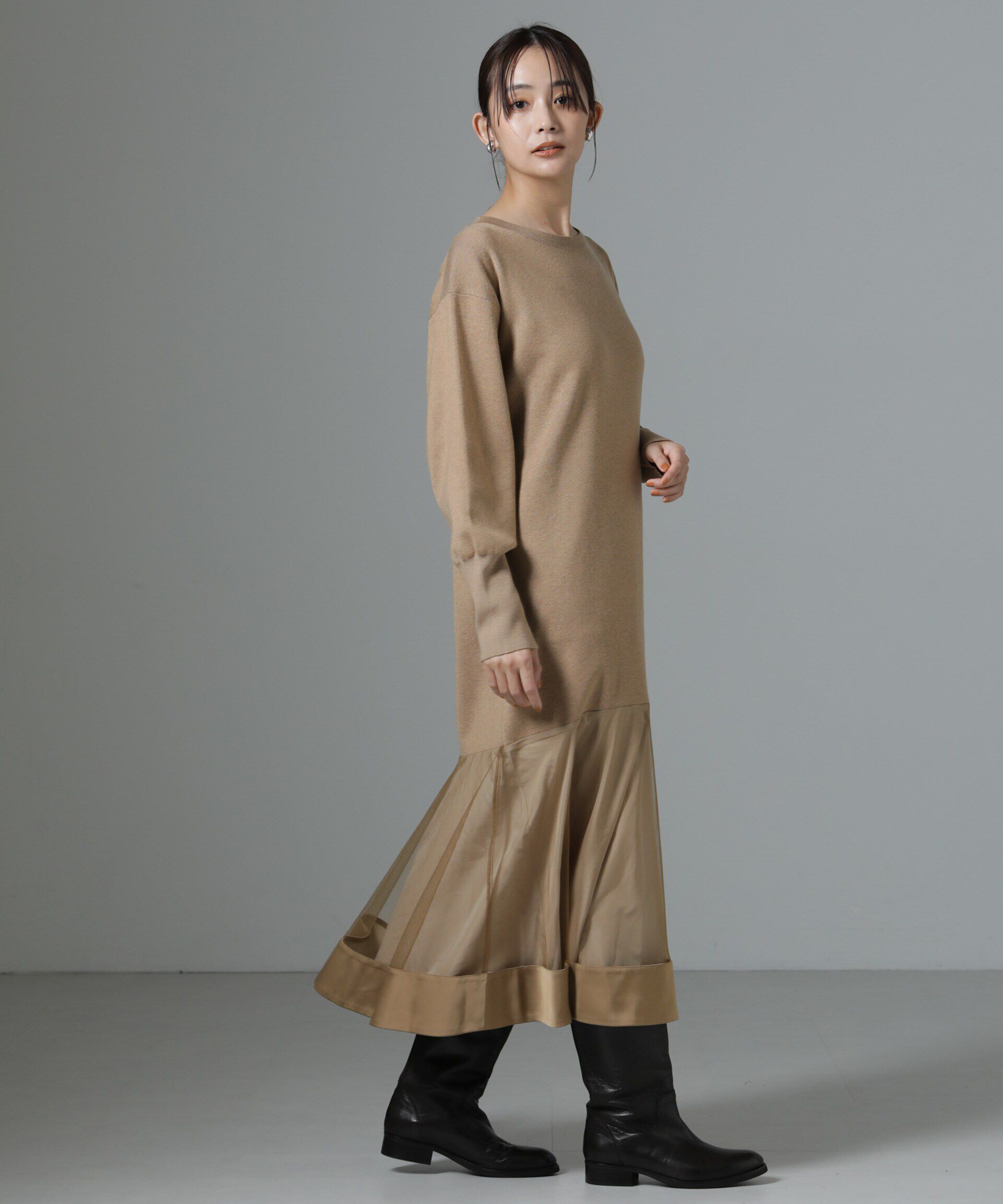 nano･universe「チュールスカートドッキングニットワンピース」|ワンピース|