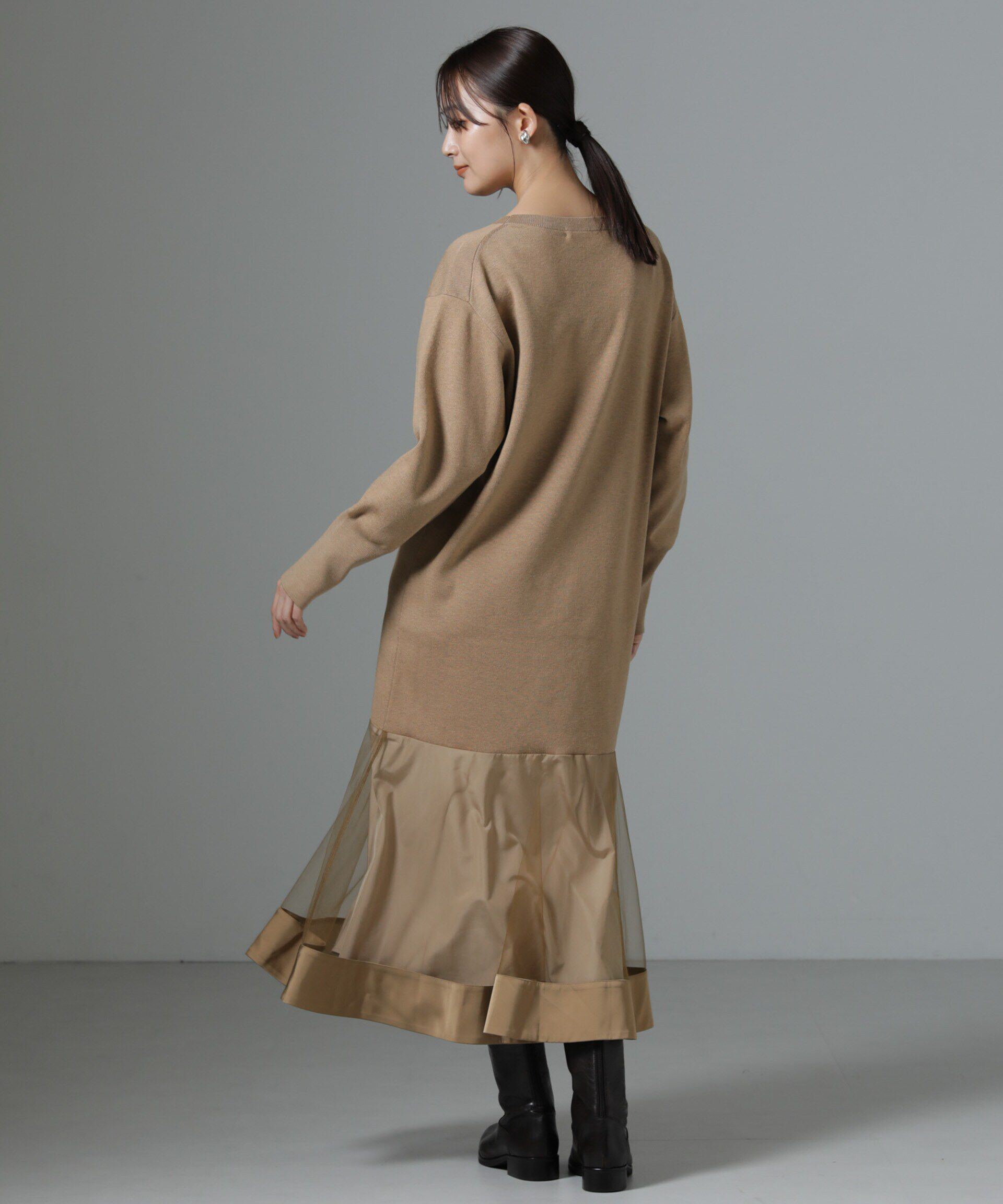 nano･universe「チュールスカートドッキングニットワンピース」|ワンピース|