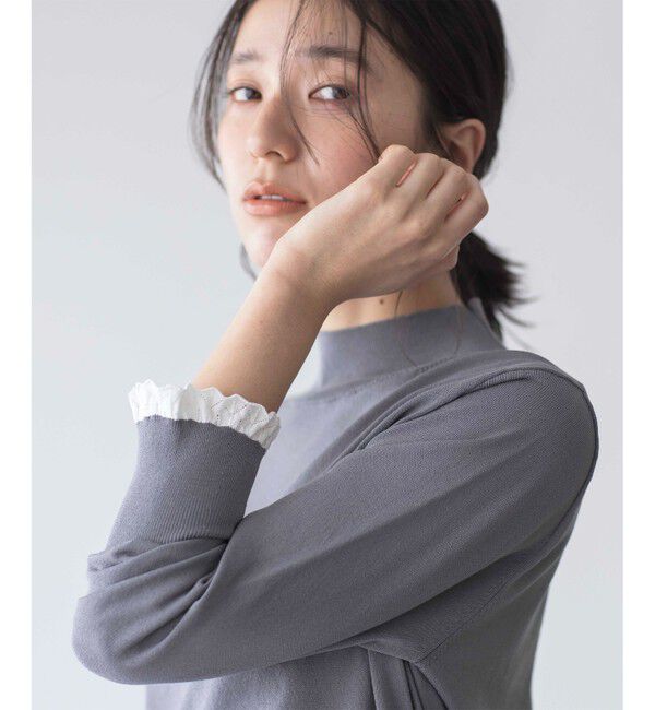 組曲「【2SET・WEB限定】パールボタン配色フリルツイン セット」|カーディガン|