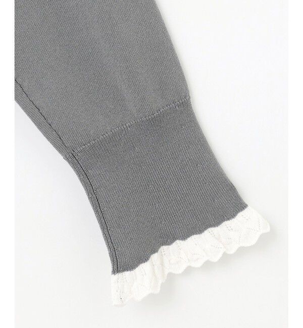 組曲「【2SET・WEB限定】パールボタン配色フリルツイン セット」|カーディガン|