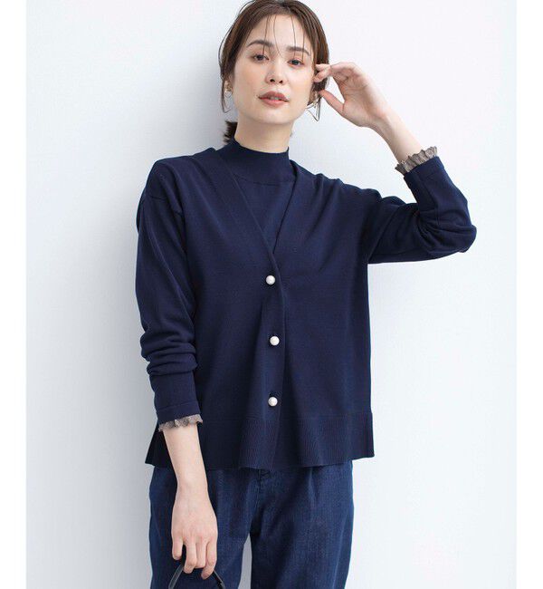 組曲「【2SET・WEB限定】パールボタン配色フリルツイン セット」|カーディガン|