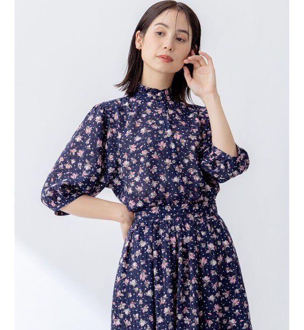 組曲「フラワードットプリント ブラウス」|シャツ・ブラウス|ネイビー系5
