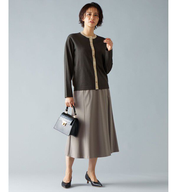 自由区「【アンサンブル対応・洗える】ウールシルク カーディガン」|カーディガン|