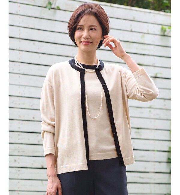 自由区「【アンサンブル対応・洗える】ウールシルク カーディガン」|カーディガン|ｼｬﾝﾊﾟﾝ