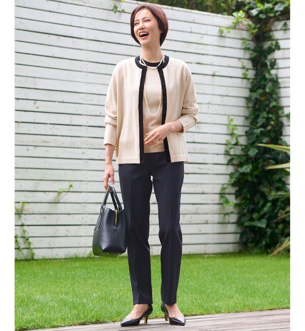 自由区「【アンサンブル対応・洗える】ウールシルク カーディガン」|カーディガン|