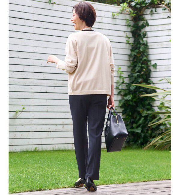 自由区「【アンサンブル対応・洗える】ウールシルク カーディガン」|カーディガン|