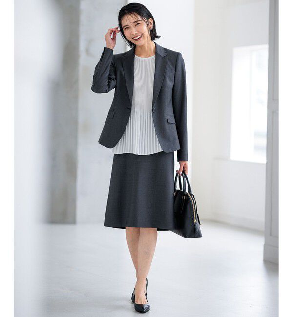 23区「【洗える】ライトバックサテンアムンゼン プリーツ ブラウス」|シャツ・ブラウス|