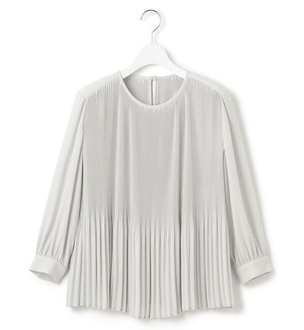 23区「【洗える】ライトバックサテンアムンゼン プリーツ ブラウス」|シャツ・ブラウス|