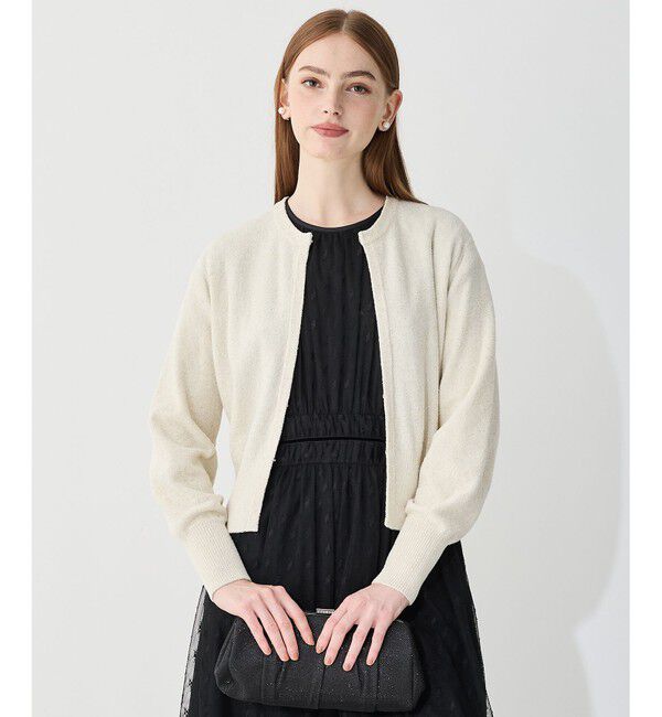 23区「【APPLAUDIR】スパングル コンパクトカーディガン」|カーディガン|シャンパン系
