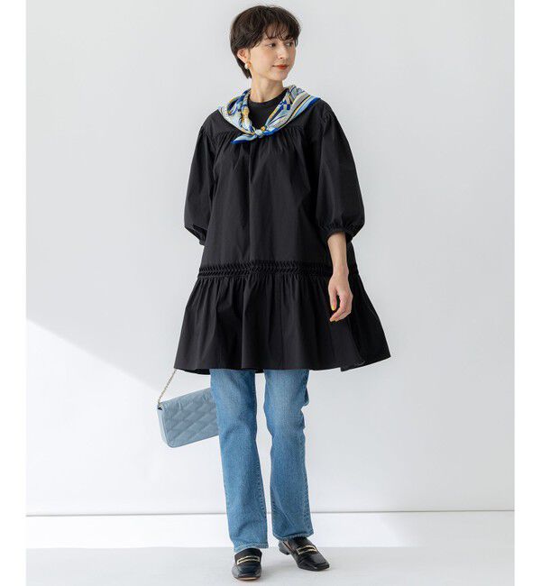 23区「【洗える】コンパクトライトクロス ピンタック チュニックワンピース」|ワンピース|