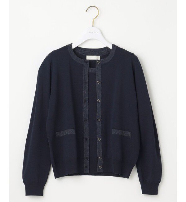 ANY SIS「【2SET】ラメトリミング ツイン」|カーディガン|