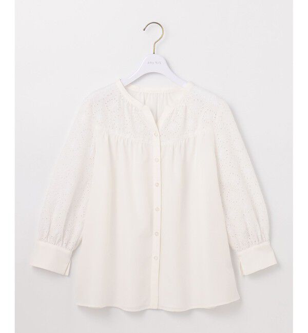 ANY SIS「【洗える】エンブロイダリーコンビ ブラウス」|シャツ・ブラウス|