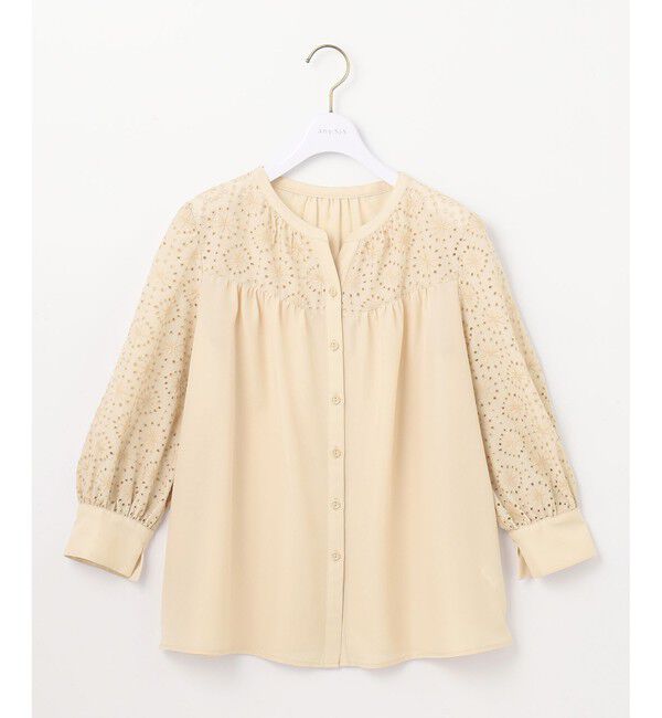 ANY SIS「【洗える】エンブロイダリーコンビ ブラウス」|シャツ・ブラウス|