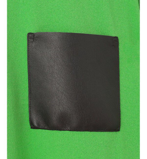 BEIGE,「【洗える】NADIA / レザーポケット付き半袖ニットTシャツ」|ニット・セーター|