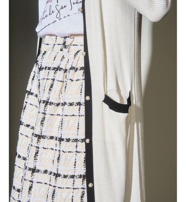 Grace Class「バイカラーリブロングカーディガン」|カーディガン|