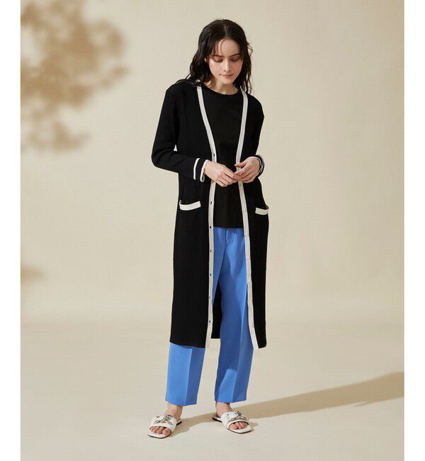 Grace Class「バイカラーリブロングカーディガン」|カーディガン|