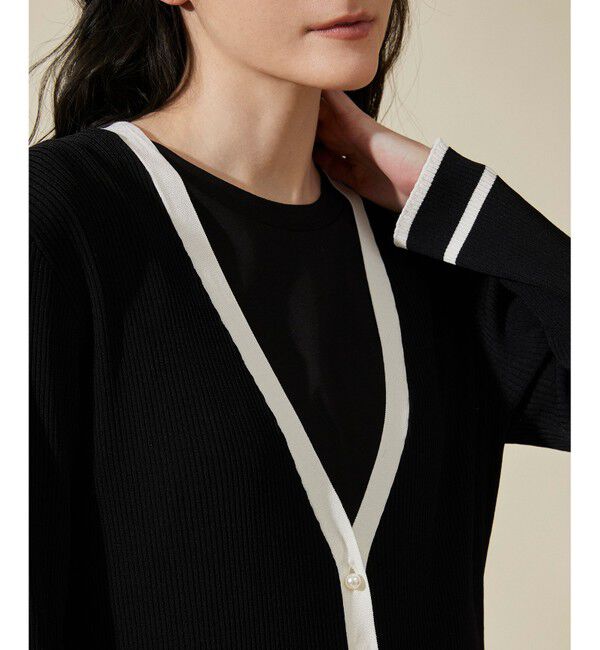 Grace Class「バイカラーリブロングカーディガン」|カーディガン|