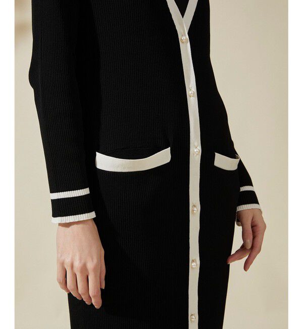 Grace Class「バイカラーリブロングカーディガン」|カーディガン|