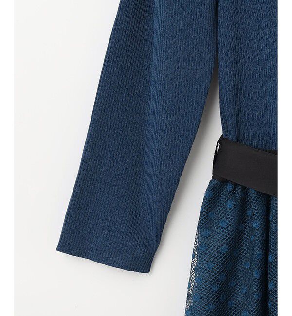  「チュールスカートニットワンピース」|ワンピース|