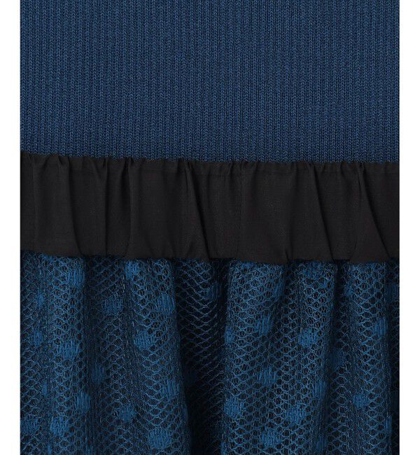  「チュールスカートニットワンピース」|ワンピース|