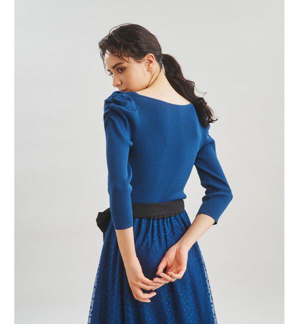  「チュールスカートニットワンピース」|ワンピース|