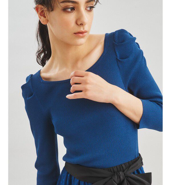  「チュールスカートニットワンピース」|ワンピース|