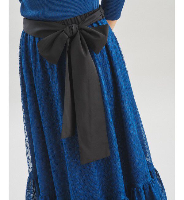  「チュールスカートニットワンピース」|ワンピース|