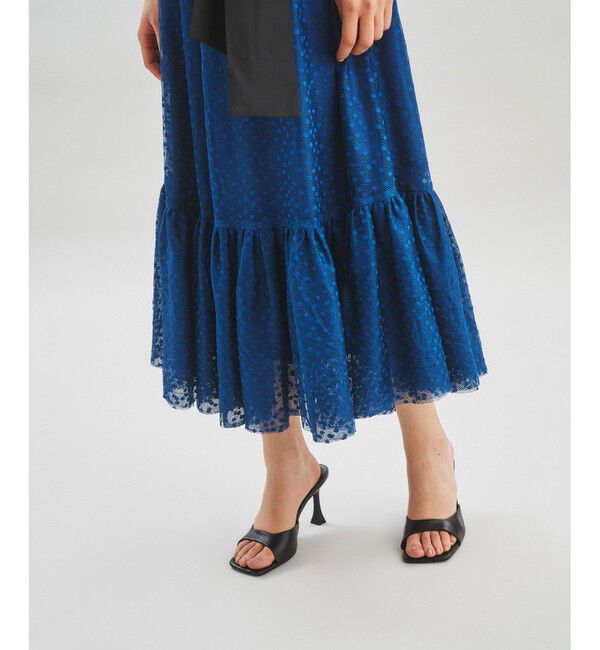  「チュールスカートニットワンピース」|ワンピース|