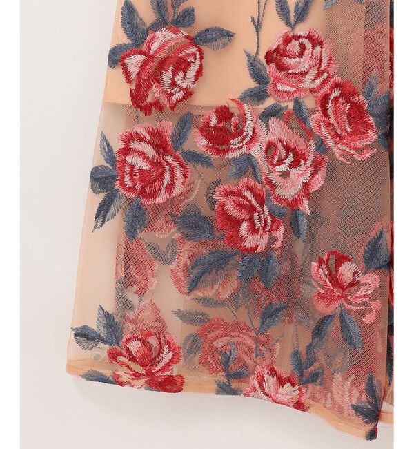 GRACE CONTINENTAL「ローズ刺繍フレアドレス」|ドレス|