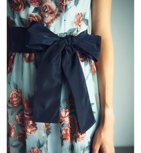 GRACE CONTINENTAL「ローズ刺繍フレアドレス」|ドレス|