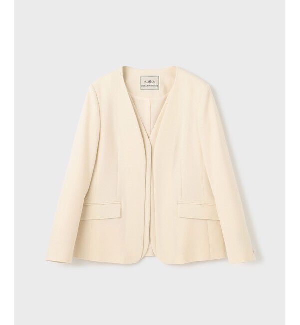 GRACE CONTINENTAL「ノーカラーレイヤードジャケット」|ノーカラージャケット|