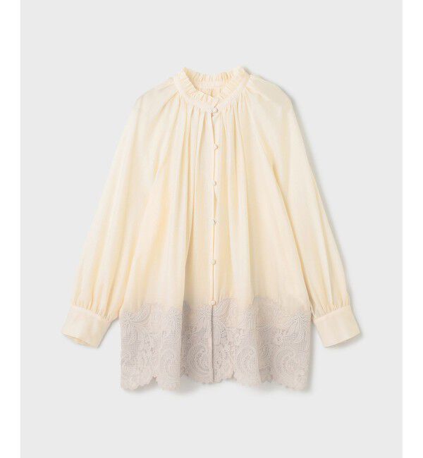 GRACE CONTINENTAL「ヘムレースギャザートップ」|シャツ・ブラウス|