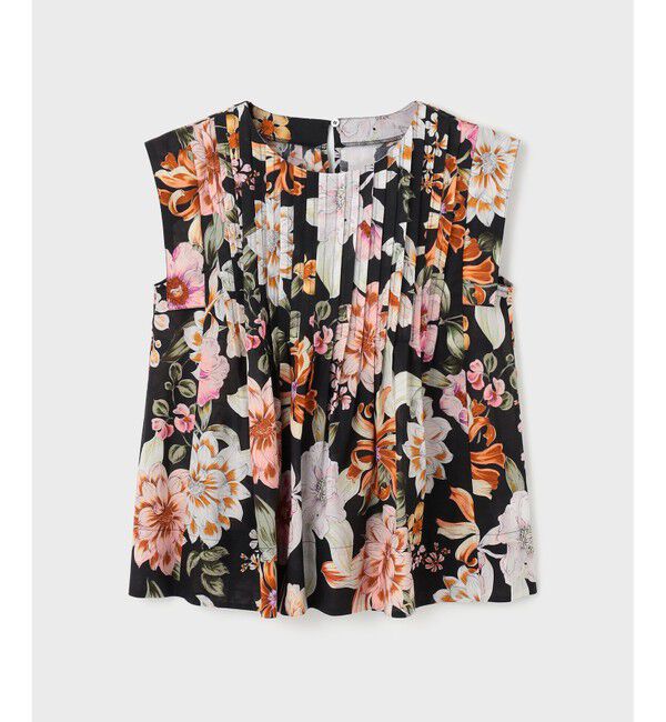 GRACE CONTINENTAL「フラワープリントタックブラウス」|シャツ・ブラウス|