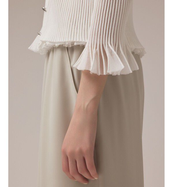 GRACE CONTINENTAL「シアーフリルニットカーディガン」|カーディガン|
