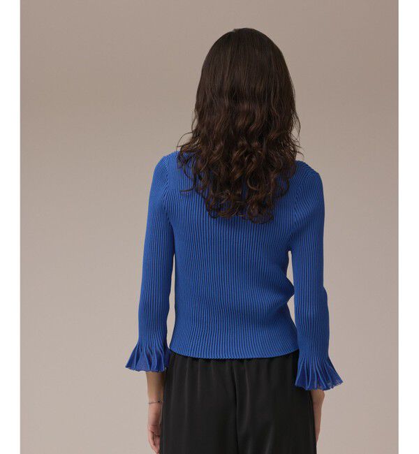 GRACE CONTINENTAL「シアーフリルニットカーディガン」|カーディガン|