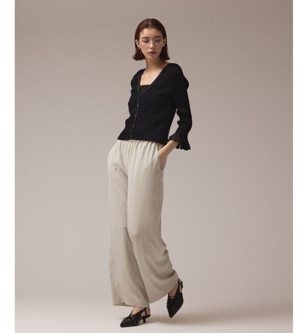 GRACE CONTINENTAL「シアーフリルニットカーディガン」|カーディガン|